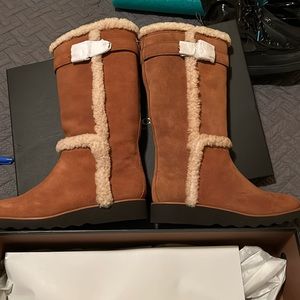 New Coach Belmont Suede Womens Boots Saddle 10